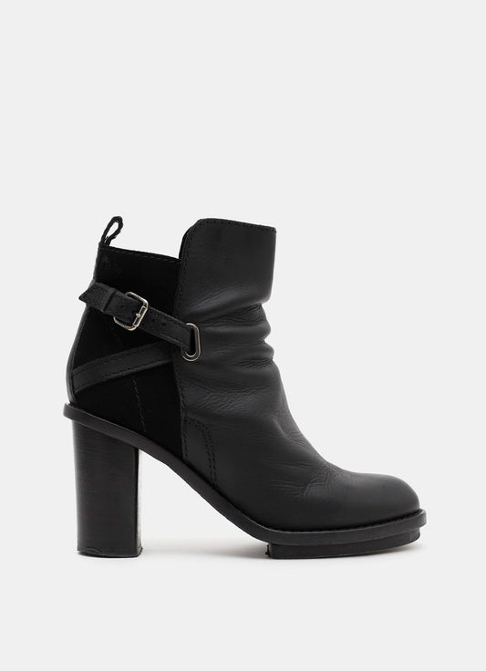 Acne Studios black suede and leather boots