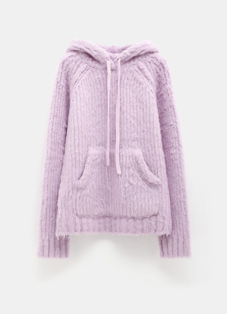 Fluffy Wool-Blend Hoodie