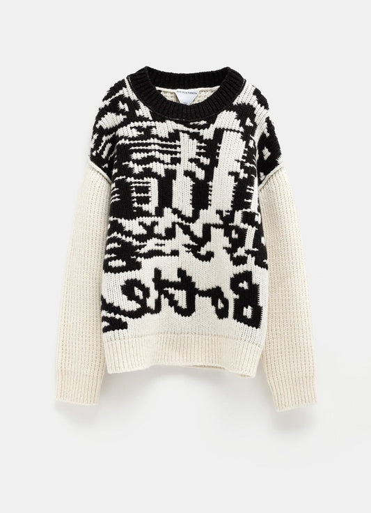 Jacquard Scribble Pullover