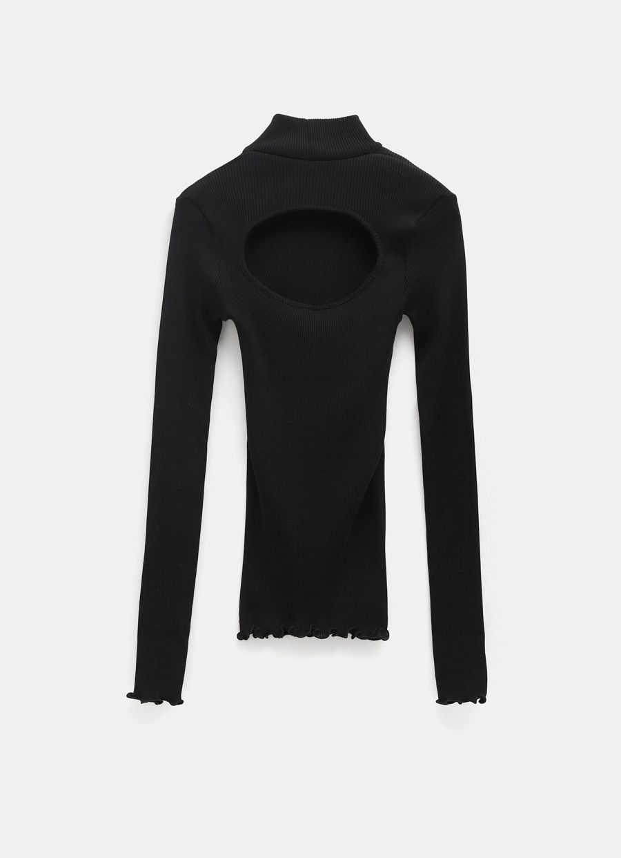 Rib-knit Turtleneck Top