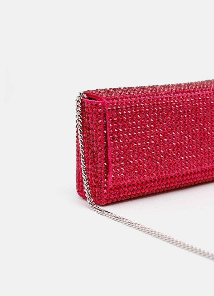 SuperAmini Paloma Clutch with Crystals