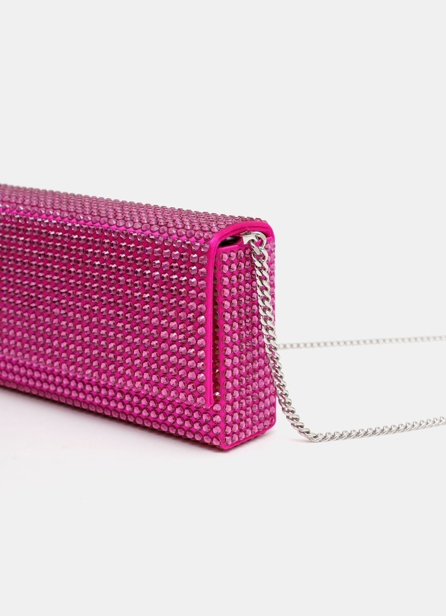 SuperAmini Paloma Clutch with Crystals