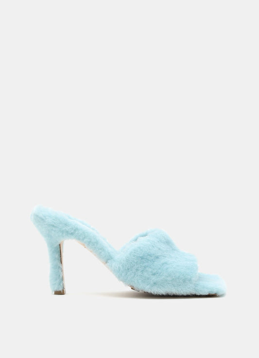 Stretch Shearling Mules