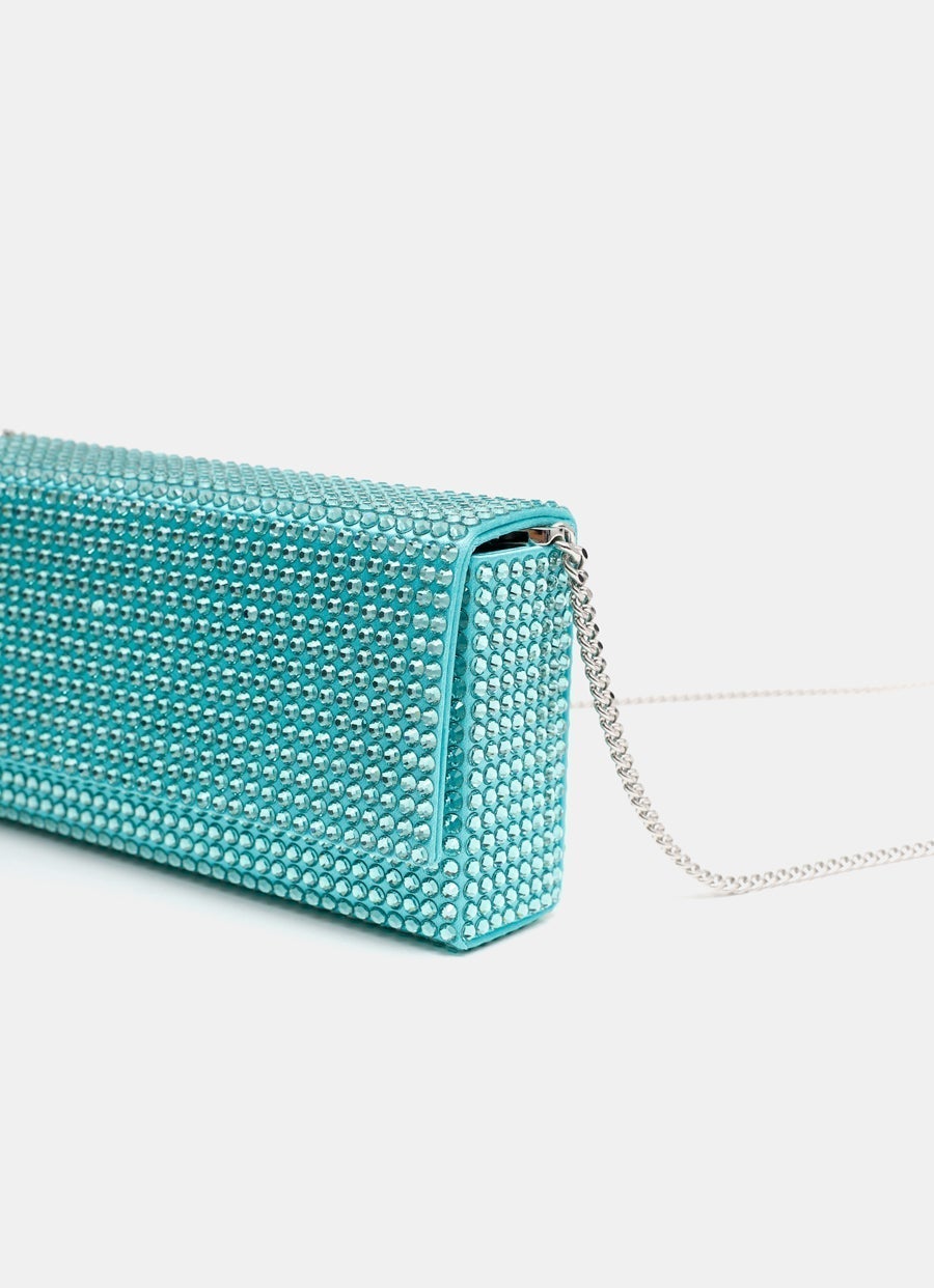 SuperAmini Paloma Clutch with Crystals