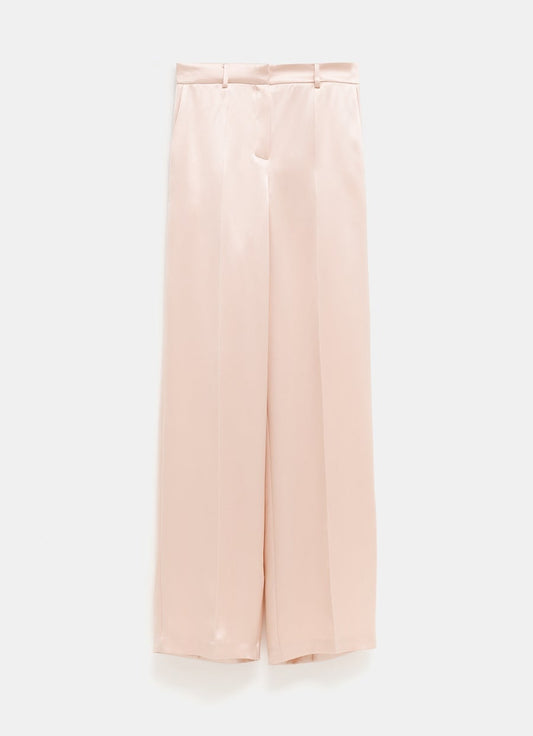 Wide leg silk trousers