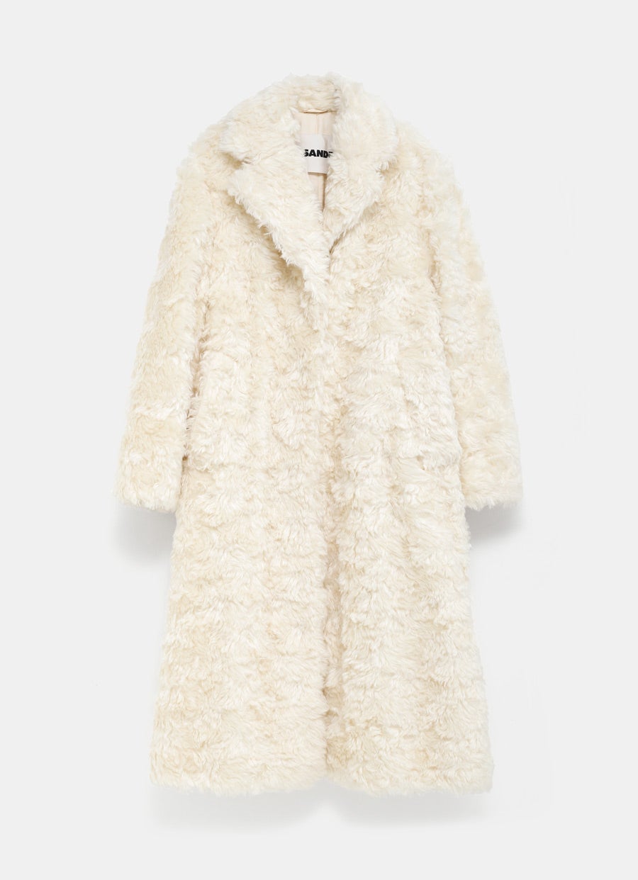 Mohair-Blend Long Pile Coat