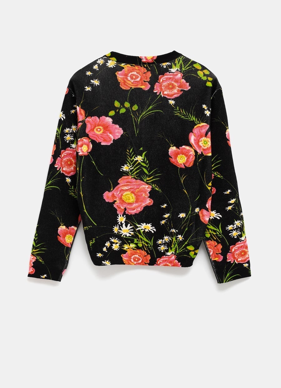 Floral Crop Cardigan