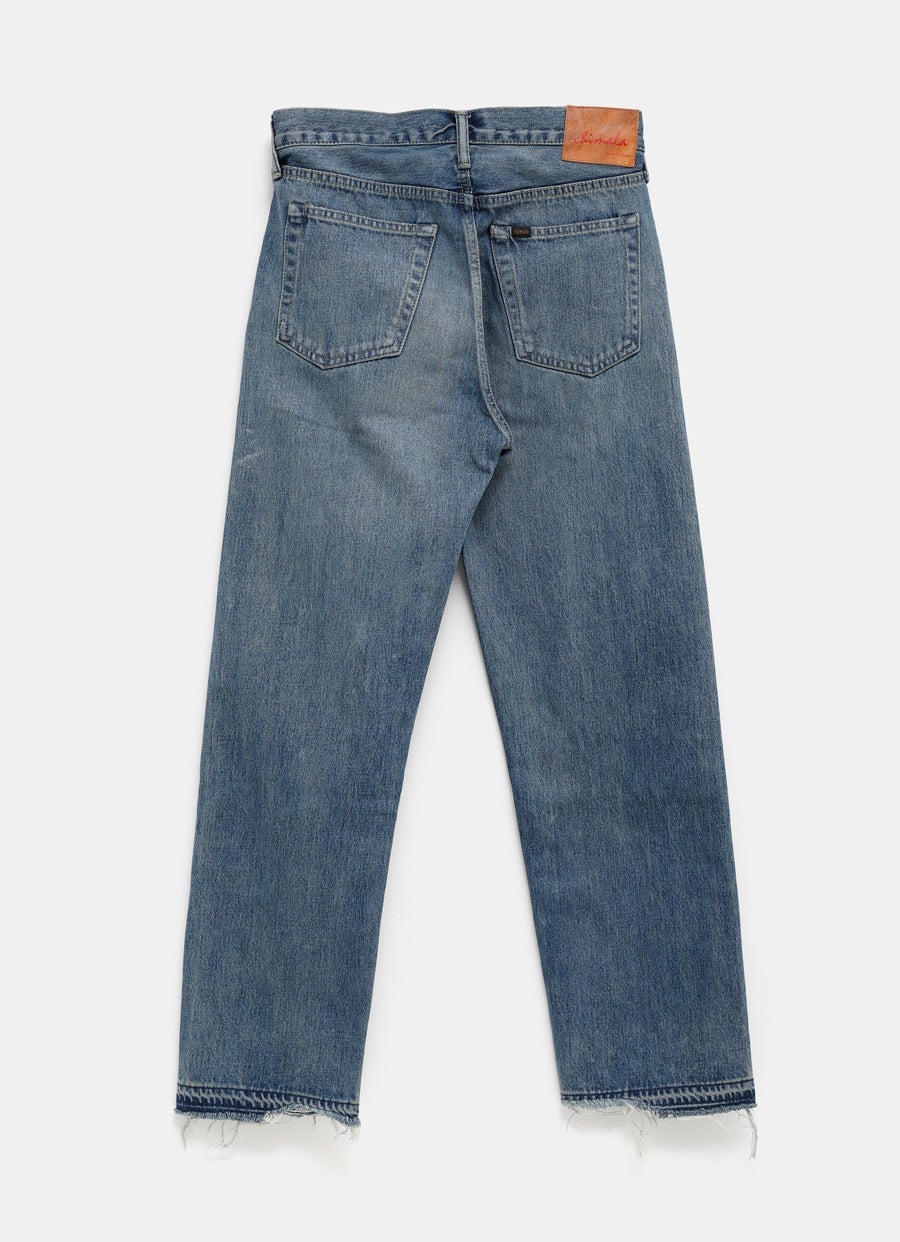 13.5oz Selvedge Denim Used Ankle Cut Jeans