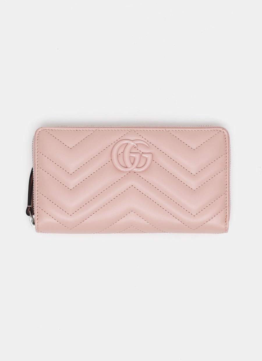 GG Marmont Matelassé Zip Around Wallet