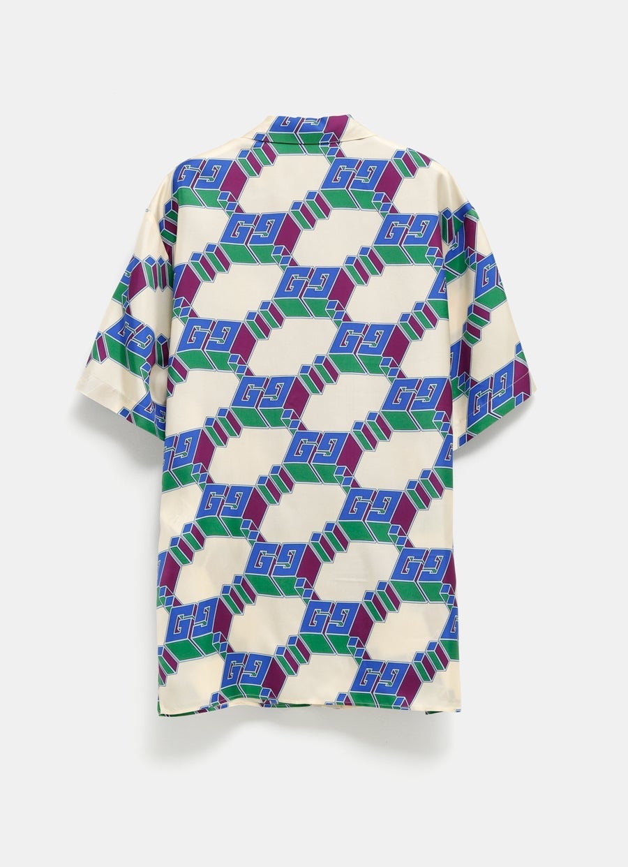 3D GG Print Silk Shirt