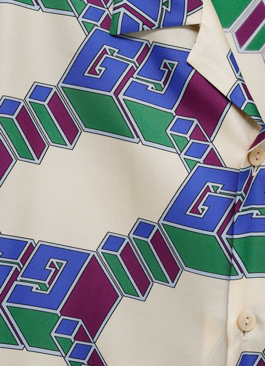 3D GG Print Silk Shirt