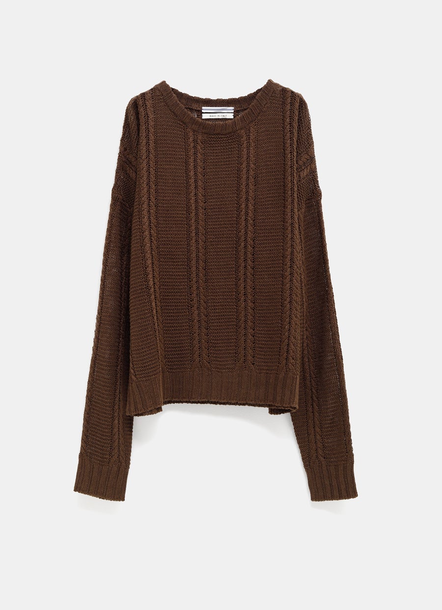 Linen Cable Knit Sweater