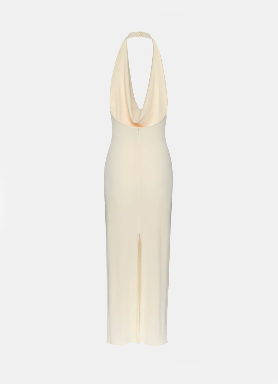 Cowl Neck Halter Midi Dress