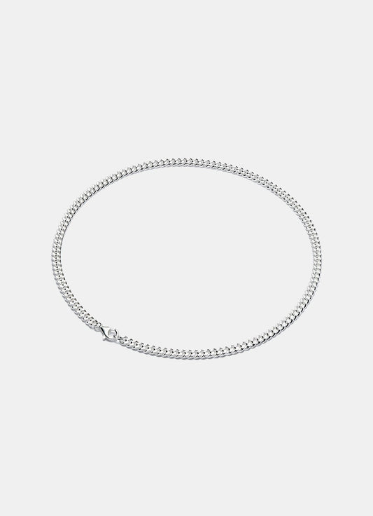 Mini Cuban Chain Necklace in Sterling Sliver