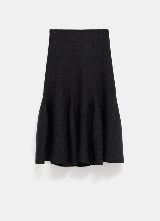 Midi Skirt in Sculptural Godet Knit