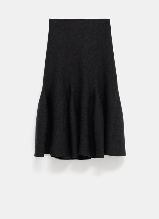 Midi Skirt in Sculptural Godet Knit