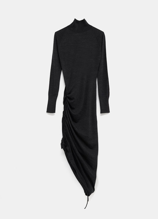 Long Sleeve Draped Knit Dress