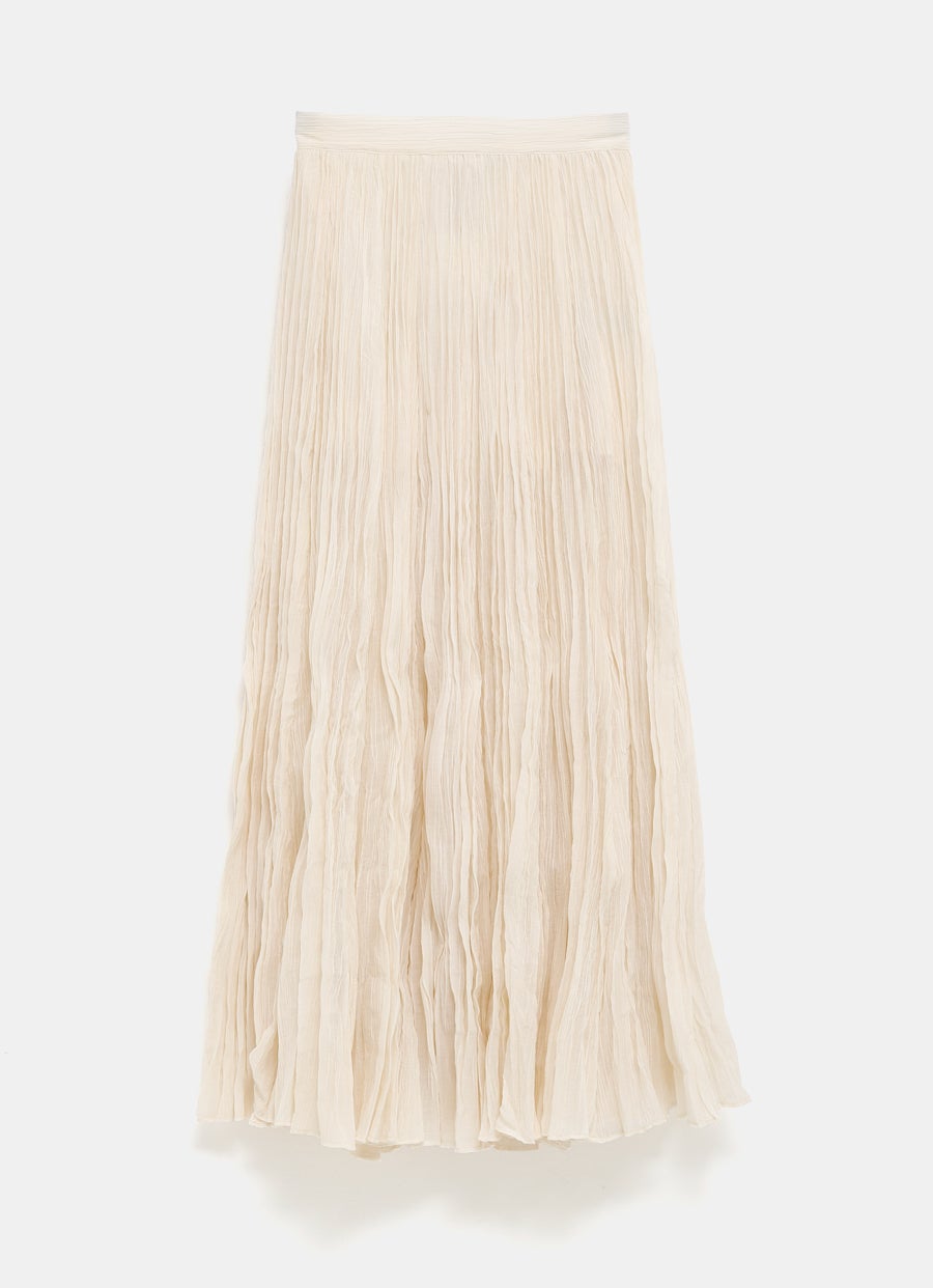 Crinkled Plissé Skirt