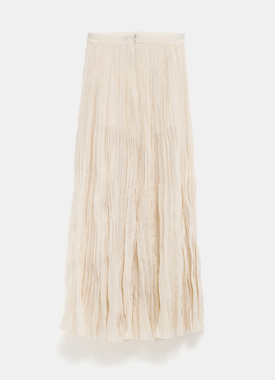 Crinkled Plissé Skirt