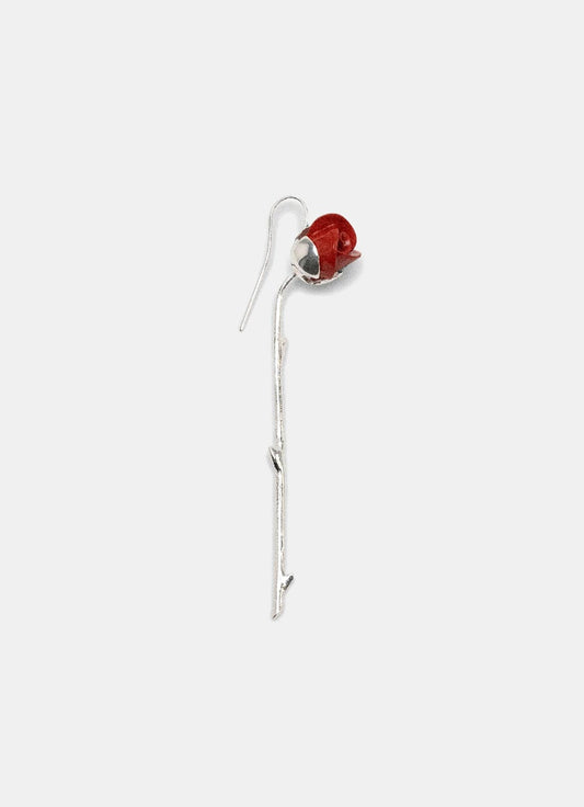 Rosebud Stem Single Earring