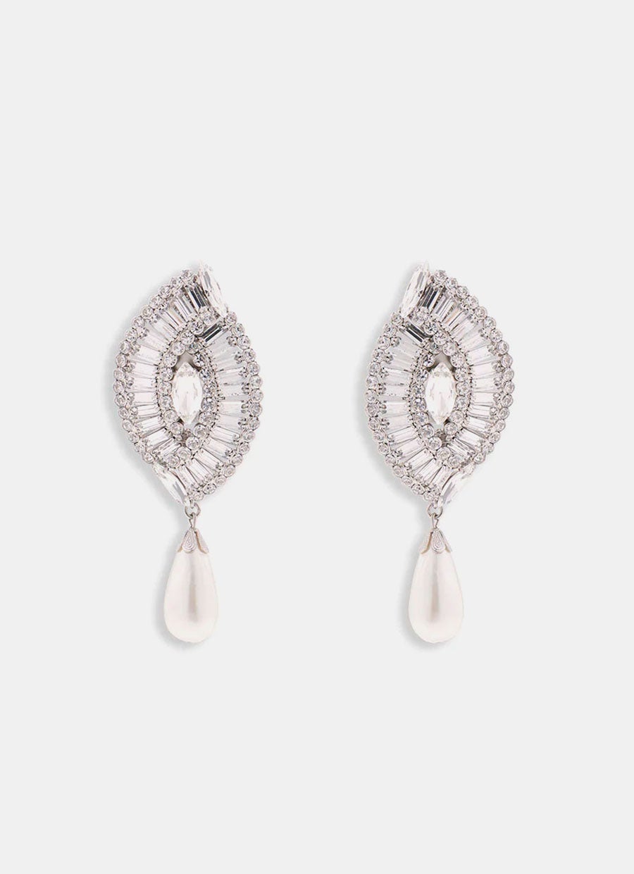 Crystal And Pearl Earrings