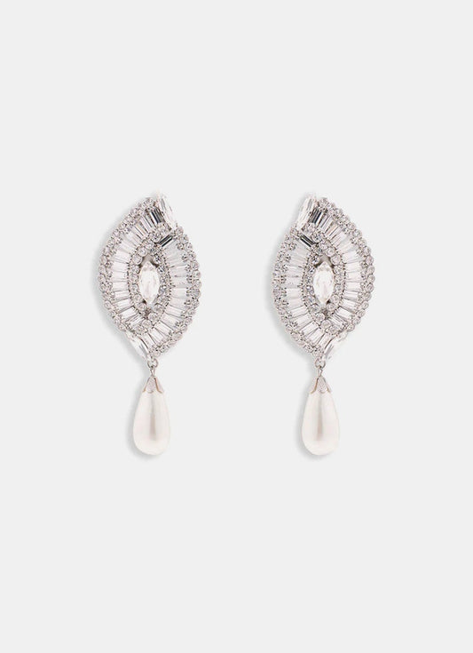 Crystal And Pearl Earrings