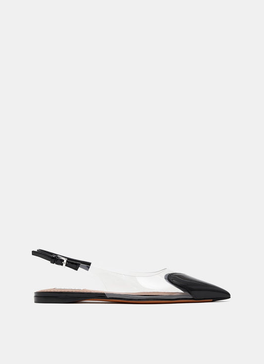 Le Coeur Flat Slingbacks in Patent Calfskin