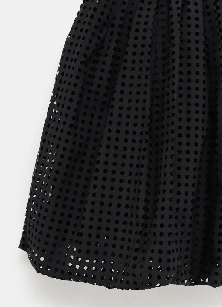 Bubble Skirt in Perforated Poplin