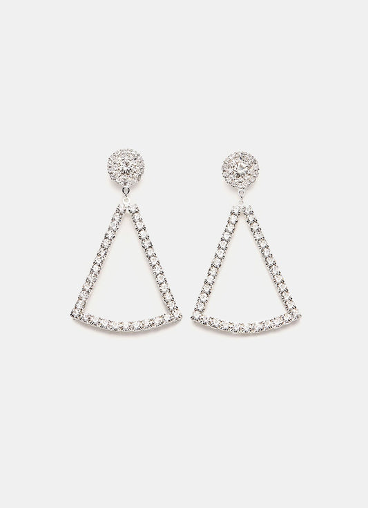 Angular Drop Earrings in Silver