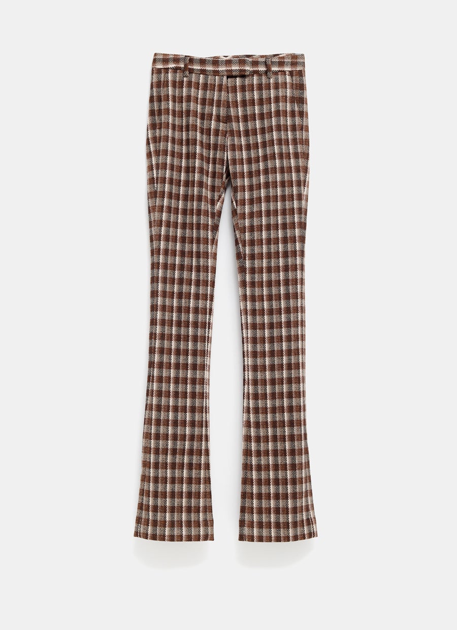 Flared Checked Trousers