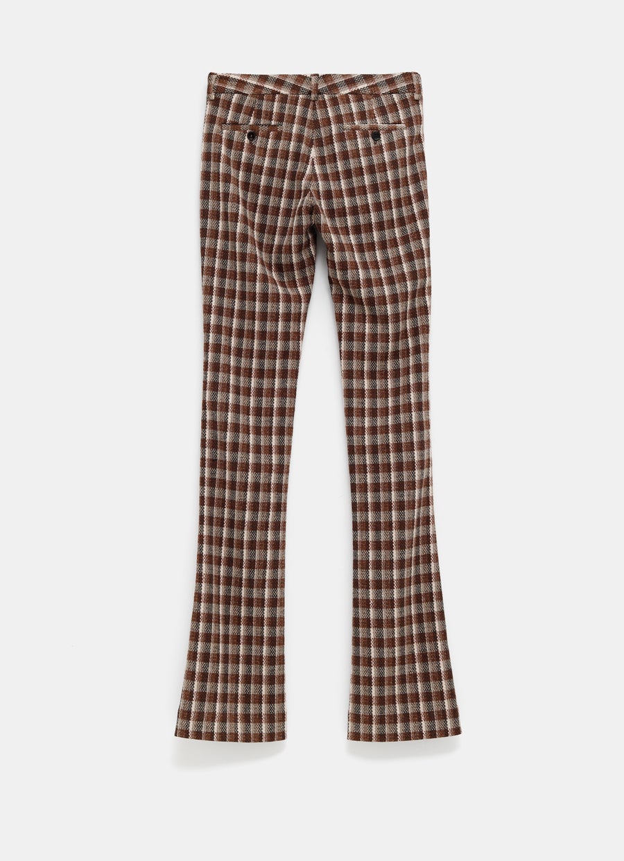 Flared Checked Trousers