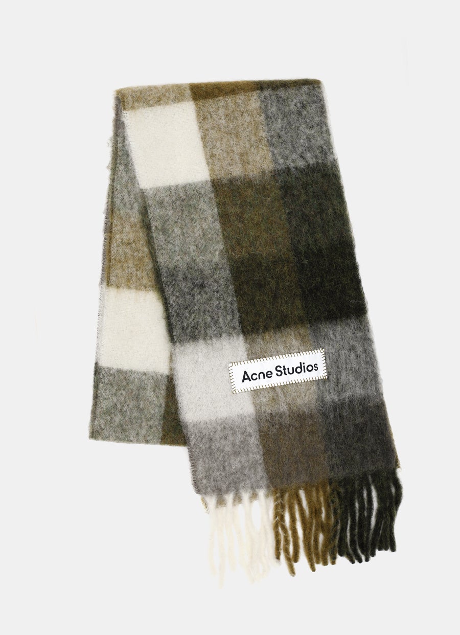 Mohair Checkered Scarf