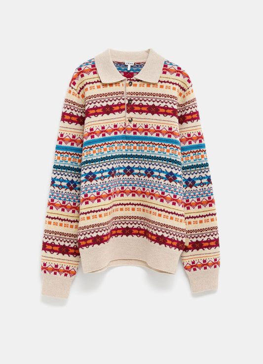 Polo sweater in wool