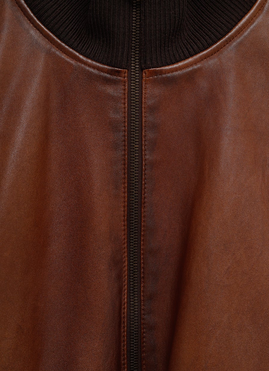 Zip-up Jacket in Nappa Lambskin