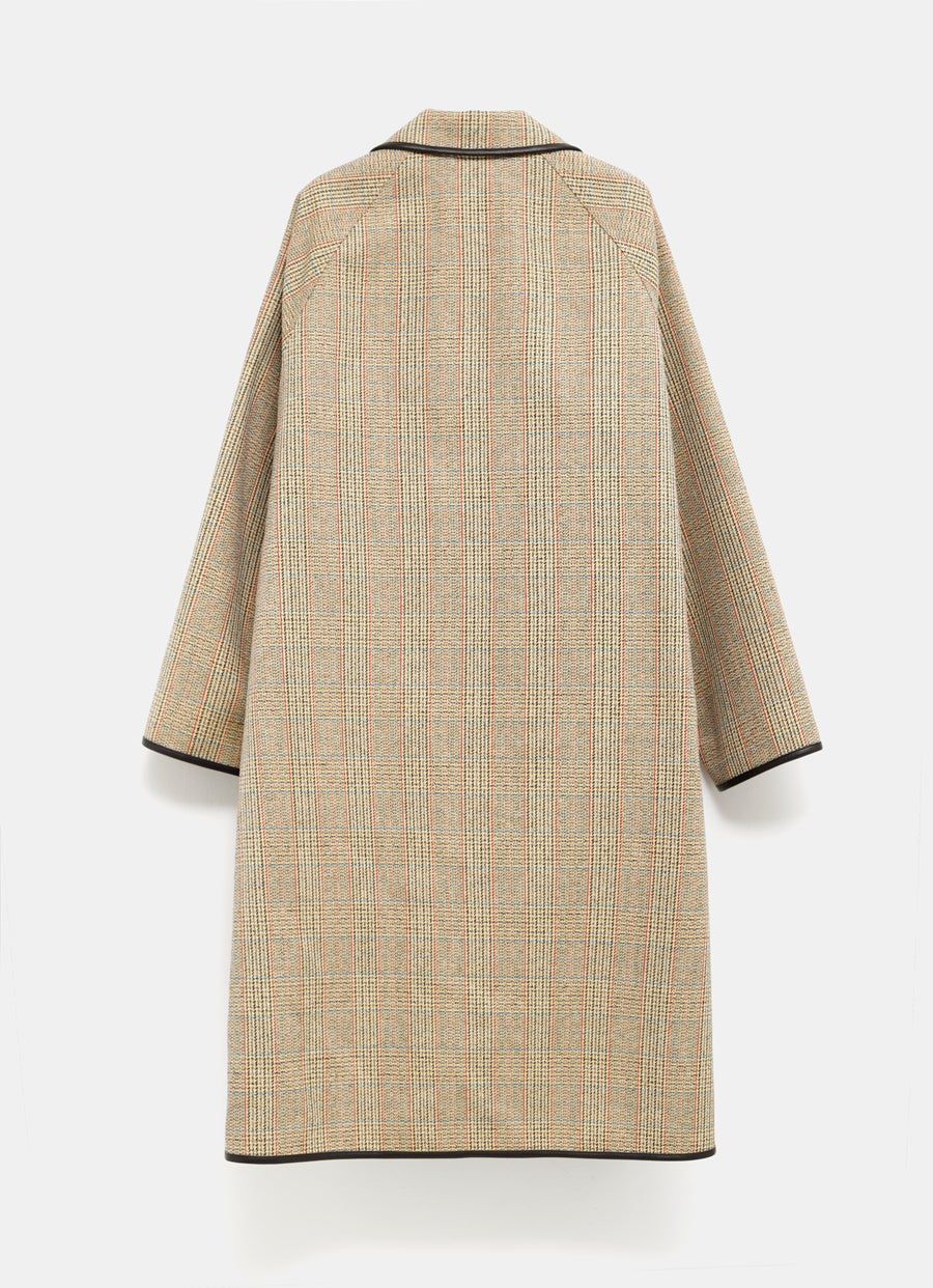 Distorted Prince of Wales Wool Coat