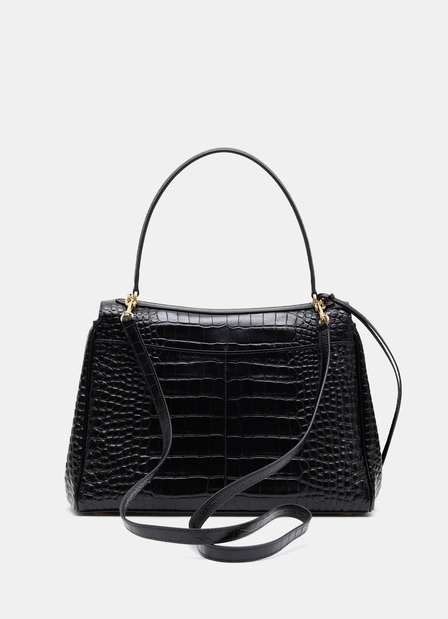 Rodeo Medium Handbag in Croc Embossed Calfskin