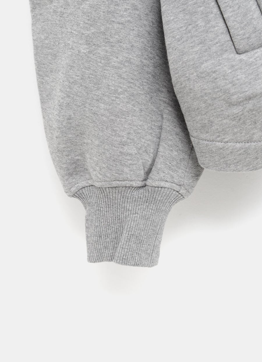 Ruched Grey Hoodie