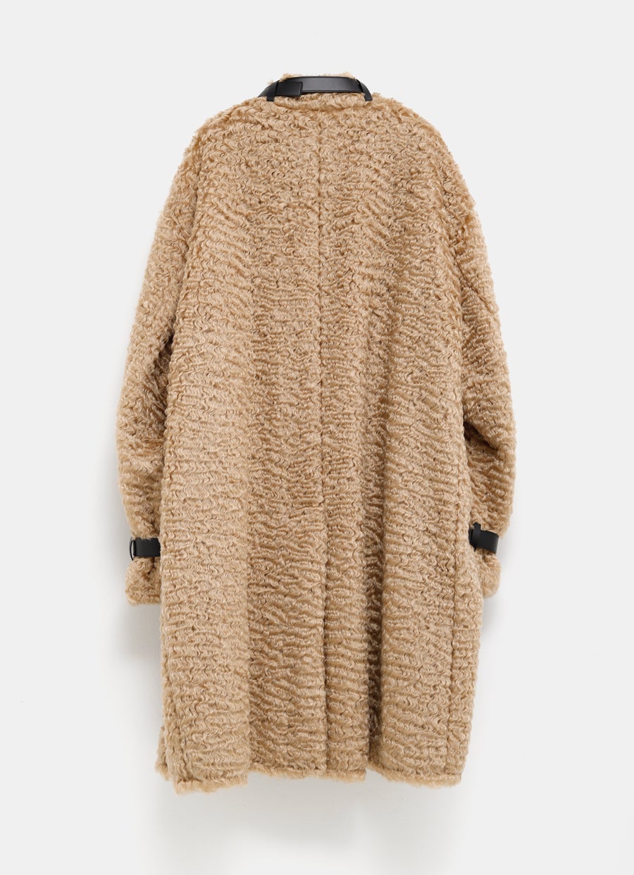 Mohair-Blend Long Pile Coat