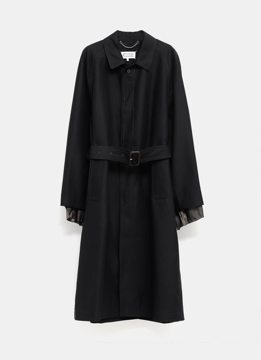 Spread-Collar Trench Coat