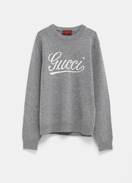 Wool Sweater with Gucci Intarsia