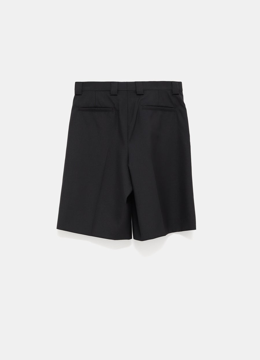 Wool Blend Twill Short with Web