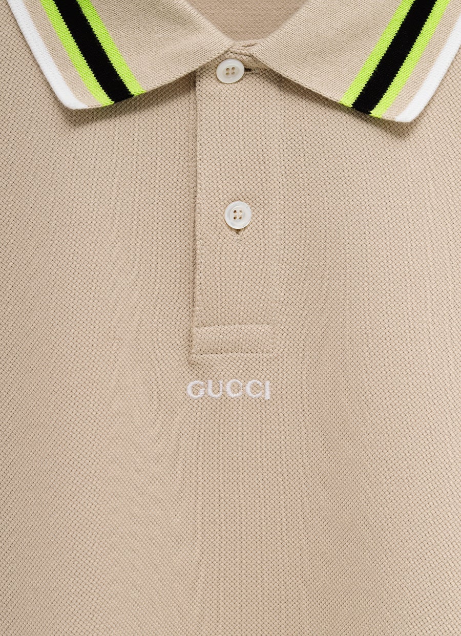 Cotton Polo Shirt with Embroidery