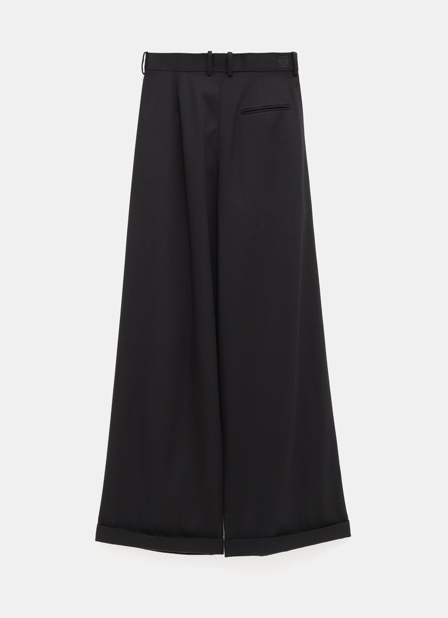 Pleated Trousers in Cotton and Silk