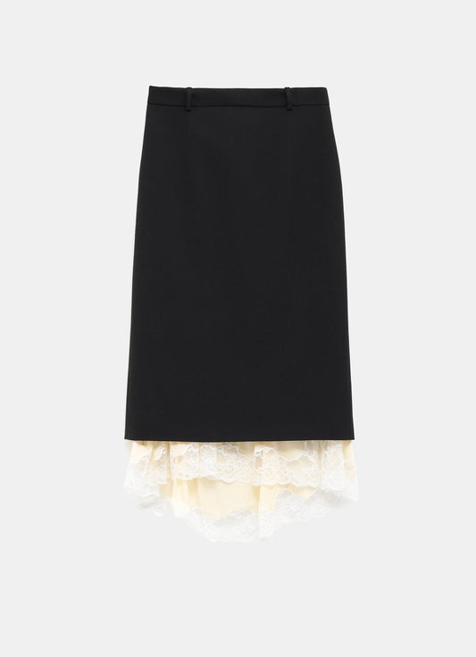 Double layer midi skirt