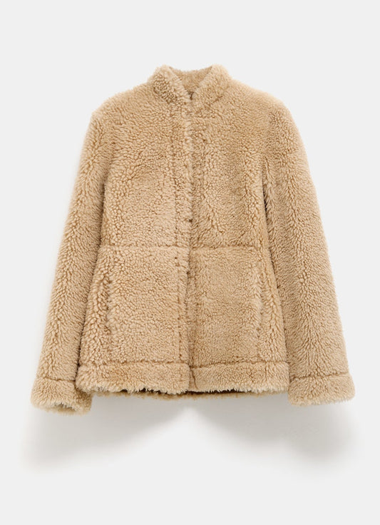 Cinched Shearling Jacket