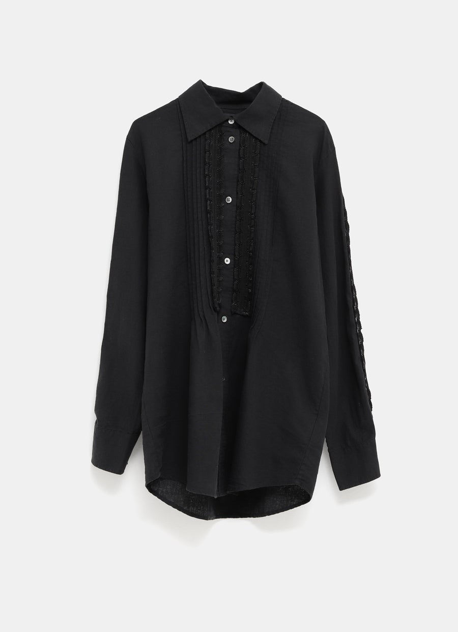 Sincere Shirt with Pleated Webbing