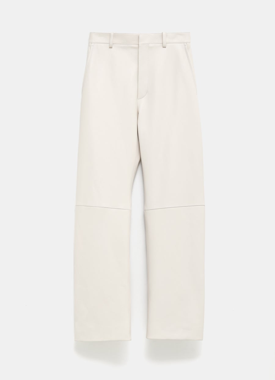 Leather Rounded Leg Trousers