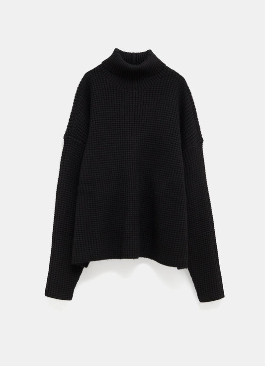 Heavy Waffle Turtleneck Sweater