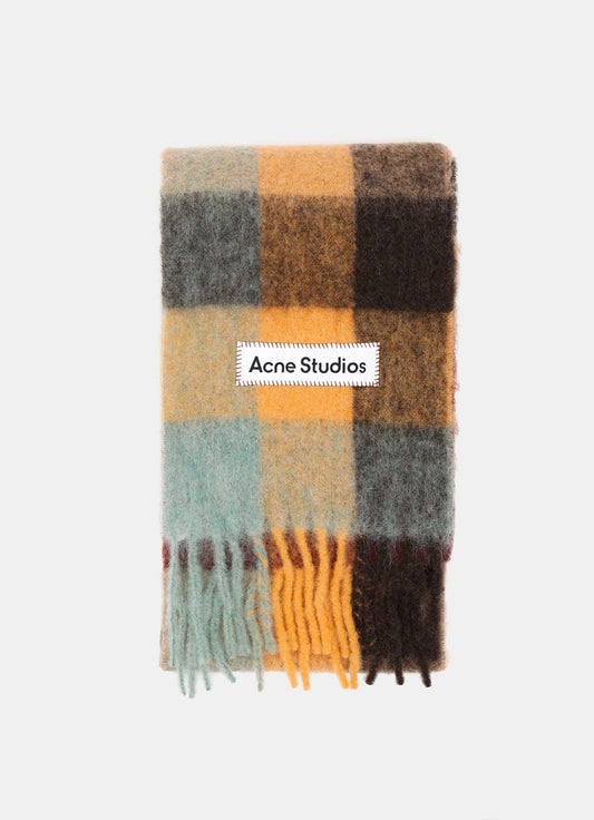 Mohair Checked Scarf