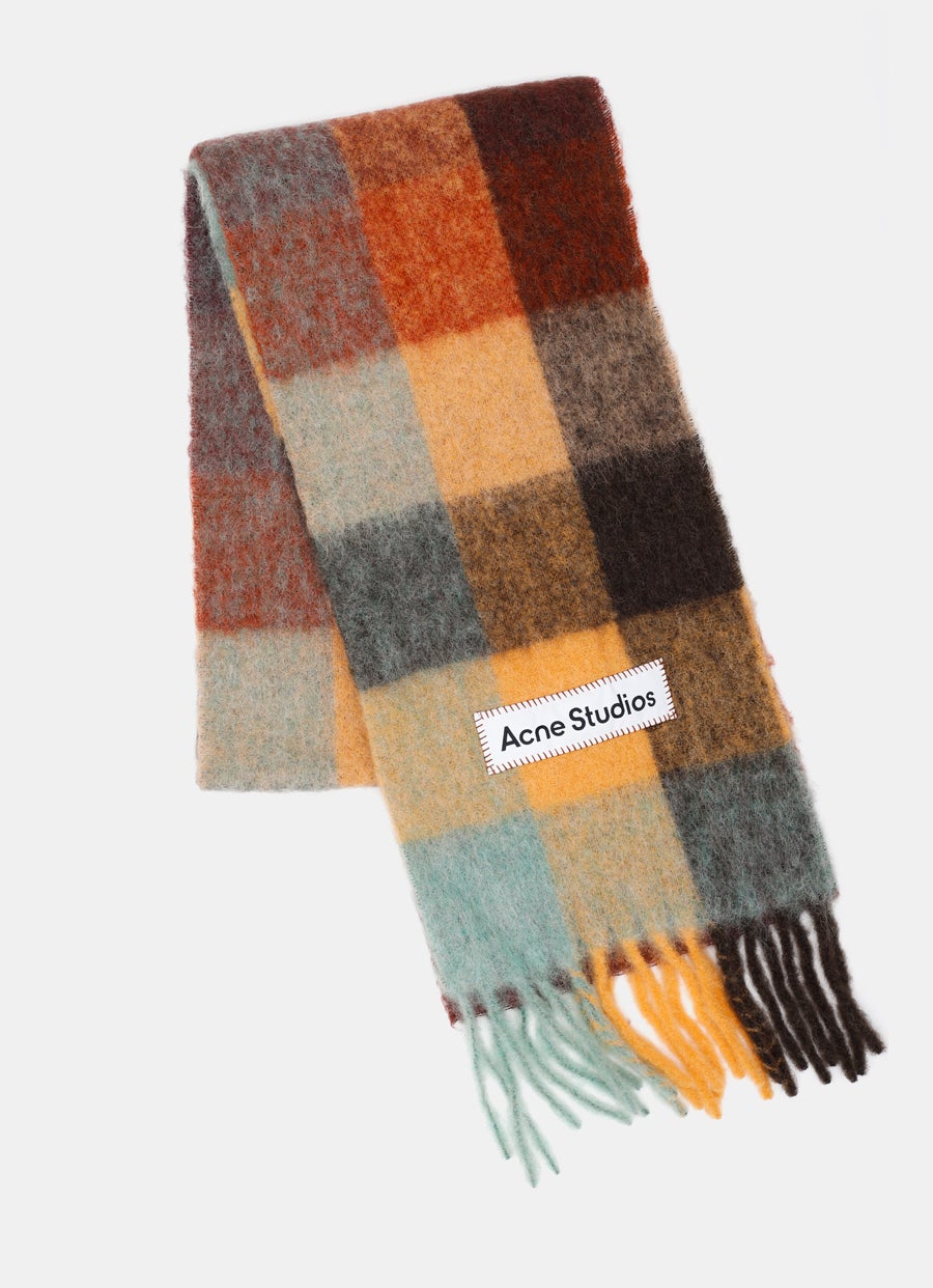 Mohair Checked Scarf